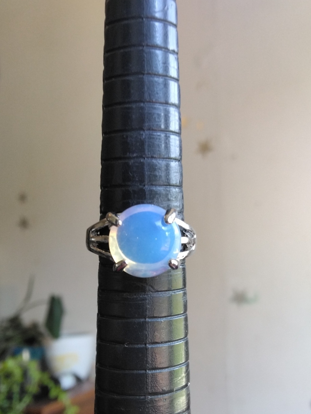 Opalite Silver Tone Ring